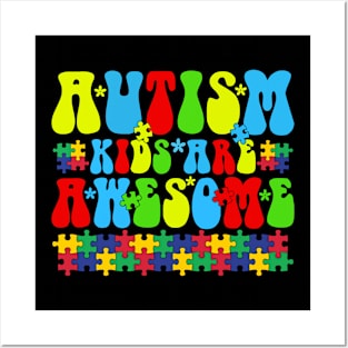 Autism Kids are awesome Autism Awareness Gift for Birthday, Mother's Day, Thanksgiving, Christmas Posters and Art